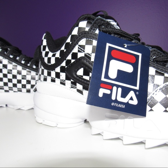 checkered fila shoes